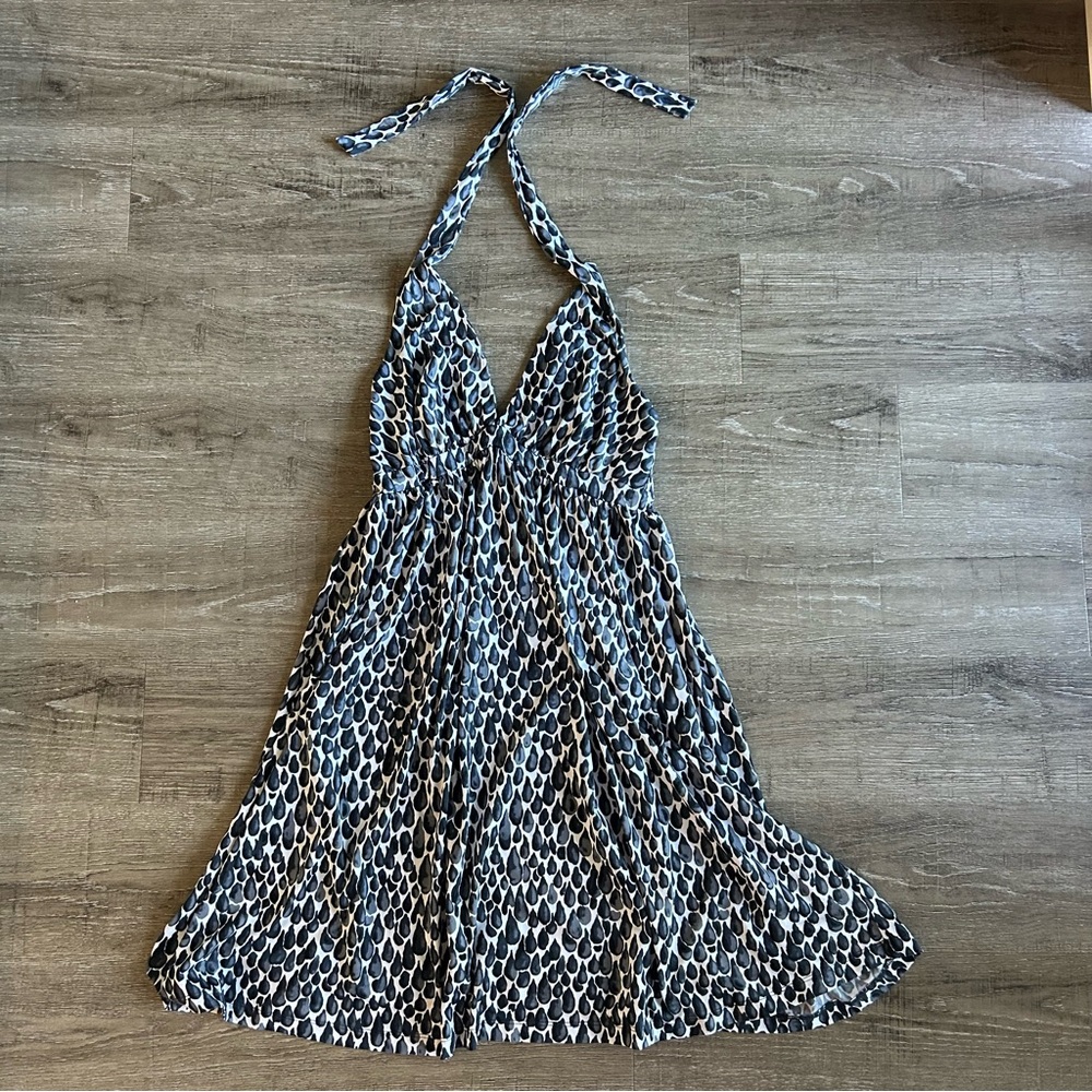 Y2K Halter Dress Sundress Beach Dress black and white AOP Susana Monaco Dress